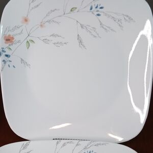 Corelle Square Dinner Plates with Floral Design